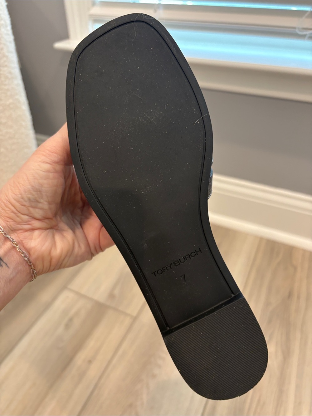 Tory Burch Black Triple-Strap Logo Slide Sandals - Picture 2 of 5